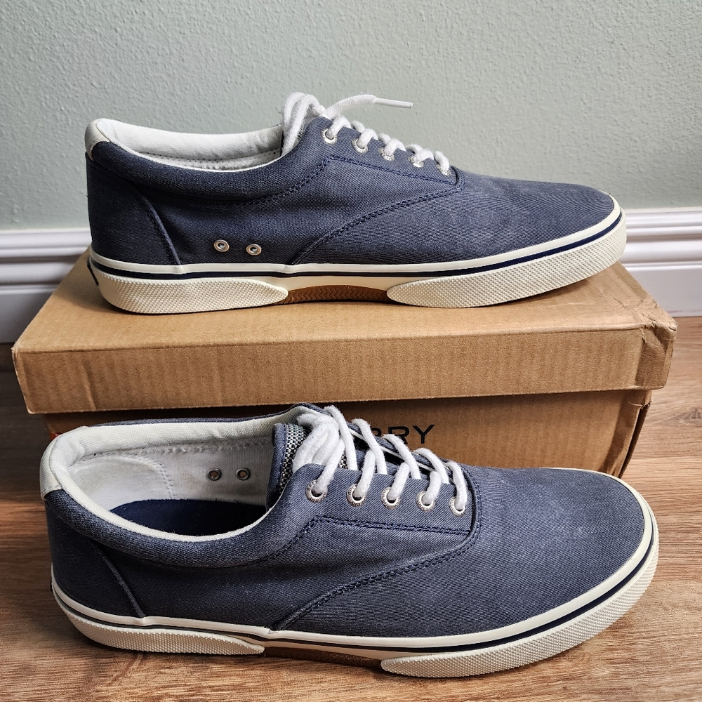 Men's Sperry Halyard CVO Sneaker Washed Navy Size 12 - Picture 3 of 11